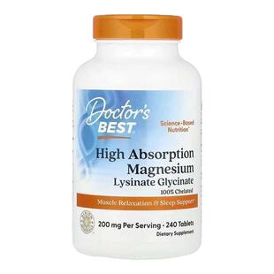 镁梦片Doctor's Best金达威多特倍斯甘氨酸镁片睡眠