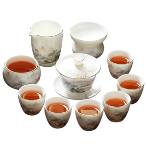 2023新款茶具套装功夫茶杯茶壶盖碗一套用品大全轻奢高档奢华家用