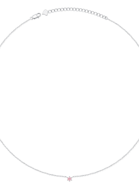 从爱之名S925纯银蔷薇粉星辰项链