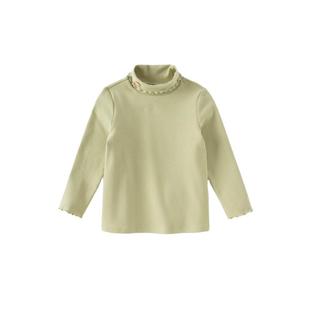 戴维贝拉儿童长袖T恤2025秋装新款女童洋气高领花边上衣打底衫