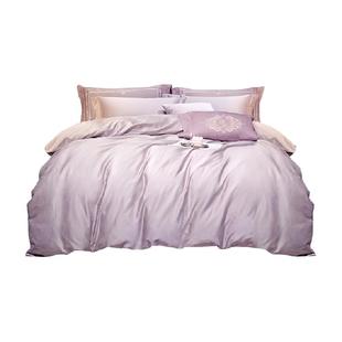 博洋60支长绒棉四件套全棉纯棉春夏简约贡缎纯色床单被套床上用品