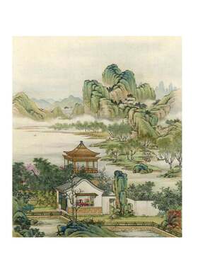袁松年戊子松溪探横披微喷中国画