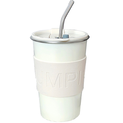 高颜值轻奢咖啡杯不锈钢吸管杯