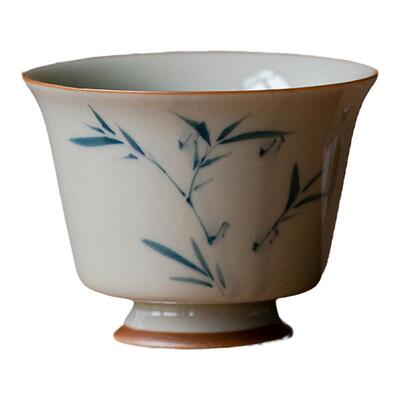 釉下彩手绘品茗小茶杯