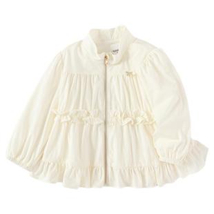 巴拉巴拉宝宝外套女童装2025新款秋装A型立领荷叶边时尚潮酷萌趣