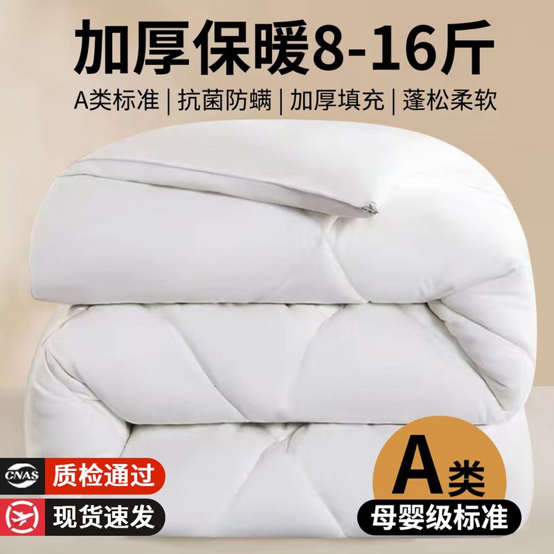 10\/12斤被子冬天加厚保暖全棉被芯冬被单双人8丝绵被羽丝绒太空