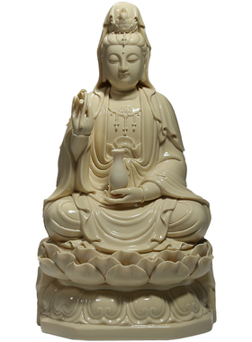 13寸仿古西方三圣陶瓷佛像摆件