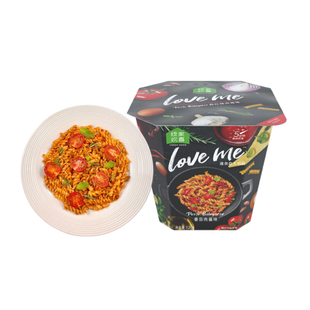 loveme速食食品免煮意大利面桶装番茄肉酱意面速泡方便面夜宵速食
