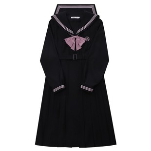 樱花家族jk制服连衣裙【山谷百合】灰粉优雅百褶裙中长款长袖套装