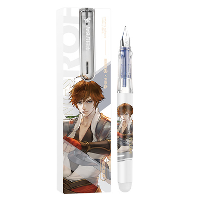 爱好王者荣耀联名热可擦钢笔小学生专用三年级可换墨囊热敏摩易擦晶蓝色蓝黑色ef尖0.38mm儿童钢笔练字高颜值