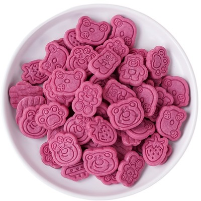 网红草莓熊饼干蛋糕装饰摆件草莓小熊造型甜品热奶宝小料纸杯摆件