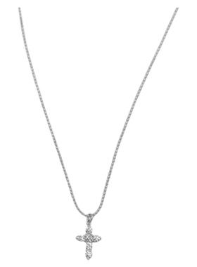 PAUSA ANN s925 极简复古十字架3A锆石精致项链