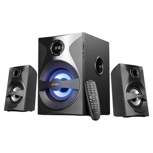 F&D/奋达F380X电脑木质音响蓝牙有线台式家用重低音炮有源带FM灯