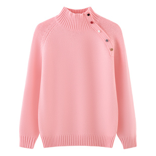 恒源祥女童羊毛衫秋冬款儿童毛衣中高领初中女孩青少年学生中大童