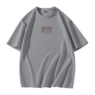 班尼路短袖男款夏季华夫格T恤男士25新款重磅宽松潮牌印花半袖男A