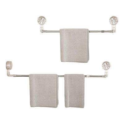 吸盘伸缩毛巾架卫生间免打孔浴室