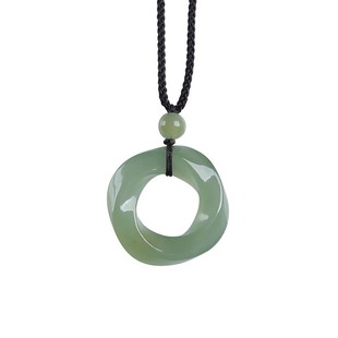 天然正品和田玉莫比乌斯环吊坠小玉石项链锁骨挂坠爱无止境送女友