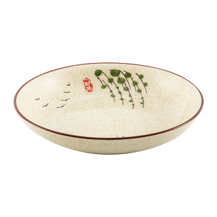 复古陶瓷菜盘子家用深圆盘套餐日式釉下彩餐具高级感炒菜餐盘鱼盘