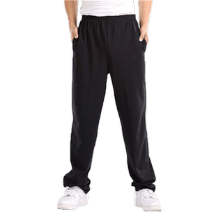 秋冬运动裤男直筒加绒加厚棉长裤跑步宽松夏薄大码休闲裤针织卫裤