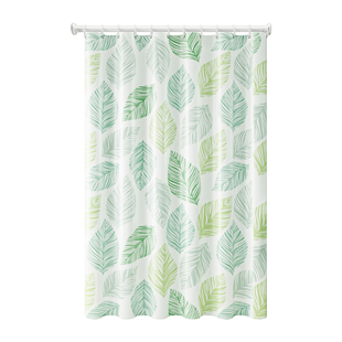 卫生间防水布防霉浴帘套装免打孔浴室洗澡隔断帘干湿分离挂帘窗帘