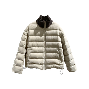 ENJOYME商场同款韩系立领两面穿羽绒服女2025冬白鸭绒拉链面包服