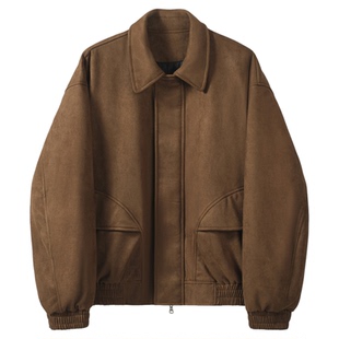 INKNOTS美式复古翻领羽绒服男女老钱风短款90鸭绒多口袋工装棉服