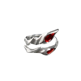 CHEALIMPID/.十字架不规则血红溶液戒指街头嘻哈潮流开口小众男女