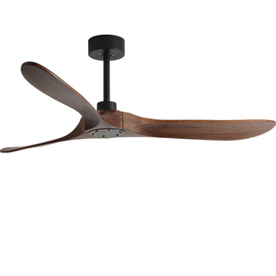 90寸大风力北欧实木吊扇客厅餐厅工业复古商用变频家用无灯电风扇