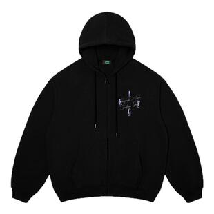 AFGK美式基础纯色拉链开衫男女宽松休闲连帽卫衣春秋国潮情侣外套