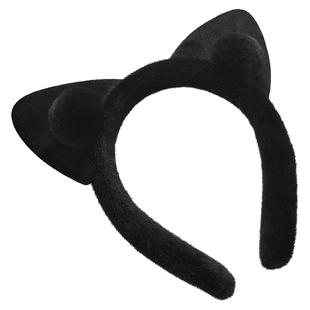 猫耳朵毛绒发箍2023年网红新款女洗脸发卡头饰可爱头箍女款秋冬