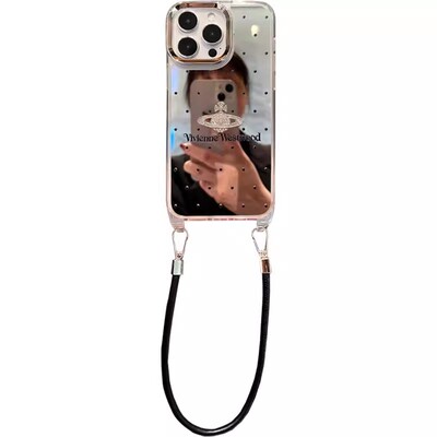 lizardhill 镜面波点适用苹果16手机壳17pro新款iphone15promax斜挎背带挂绳14pro零钱包13小众高级感女