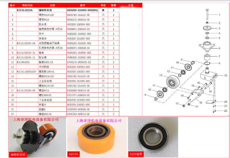 杭州电动堆高叉车CDD辅助轮支架总成后轮轮架总成  HANGCHA支撑轮