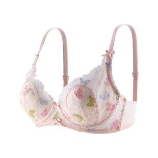 六只兔子法式蕾丝内衣女大胸显小纯欲蝴蝶胸罩性感蕾丝兔耳朵文胸