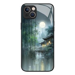 古风山水适用苹果15手机壳17高级感iphone14promax中国风16/13水墨画12竹子11新款xs玻璃xr全包防摔pro/8puls
