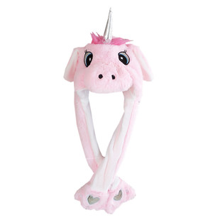 【跨境】独角兽帽子耳朵会动发光兔帽子头套网红气囊帽抖音同款