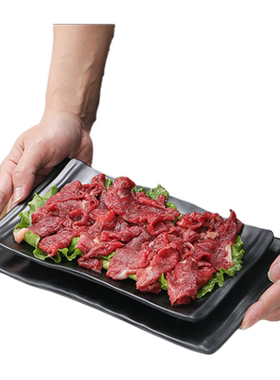 密胺餐具黑色盘子塑料火锅菜盘
