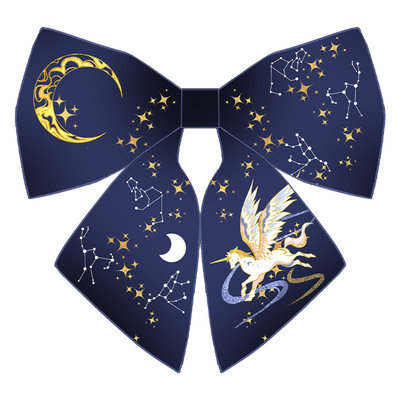 领结月色星象金线提花独角兽