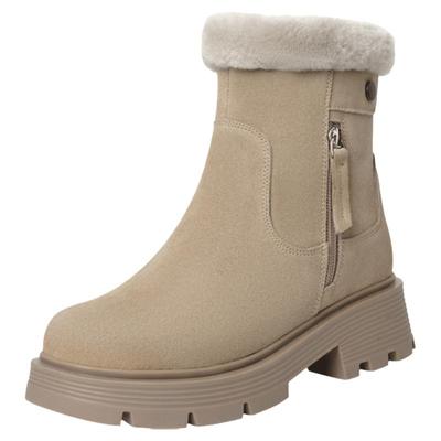 俪芙曼雪地靴冬季棉鞋皮毛一体