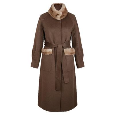 简爱诺牦牛绒咖色长款大衣