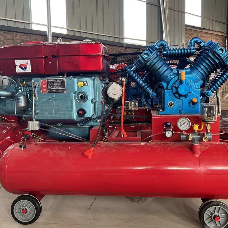 柴油空压机自控式流动补胎空压机流动补胎气泵移动气泵矿山机双罐