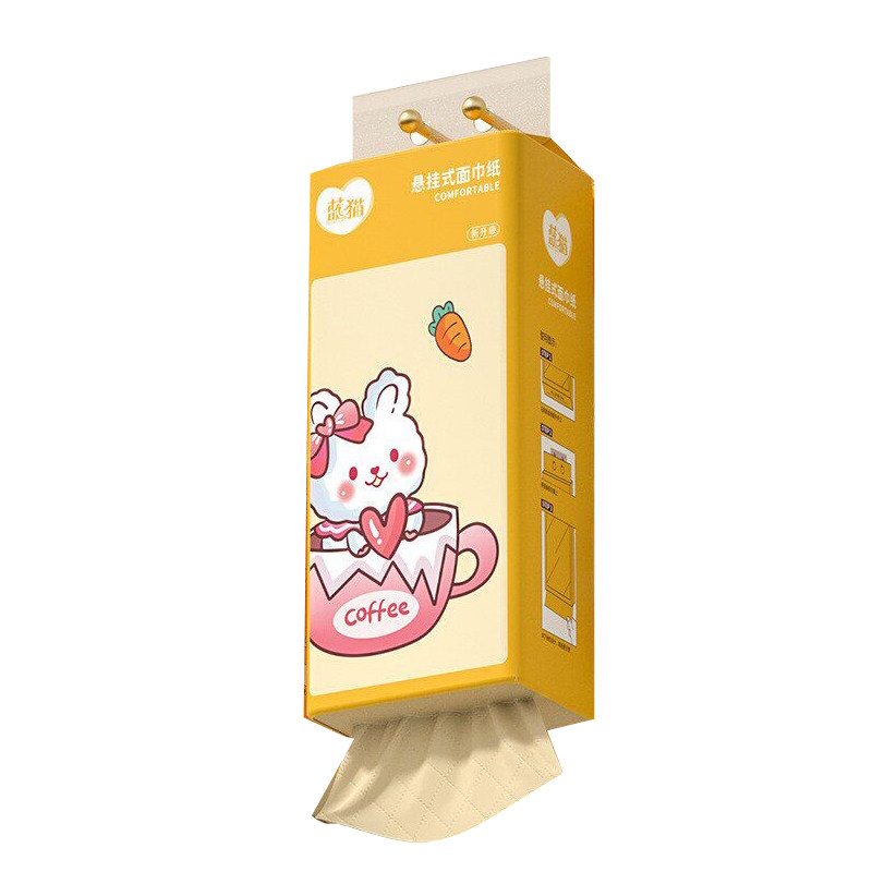 蓝猫加厚悬挂式抽纸10提整箱纸巾