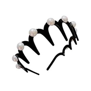 珠珠波浪高颅顶发箍女2024新款洗脸头箍高级感带齿碎发束发卡发捆