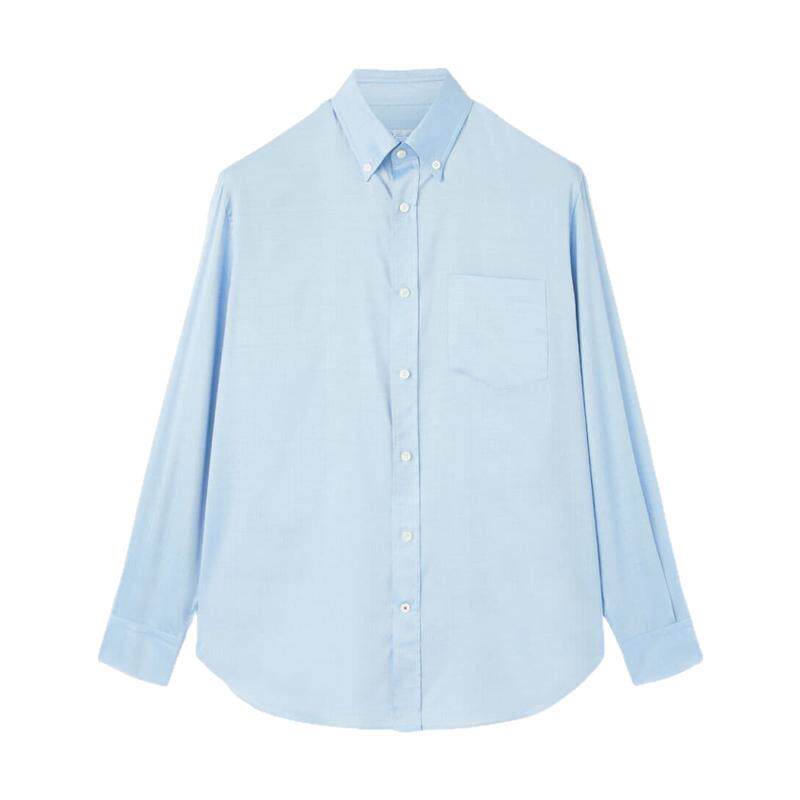 LoroPiana/诺悠翩雅男士衬衫平纹牛津丝绸立领四孔钮扣新款