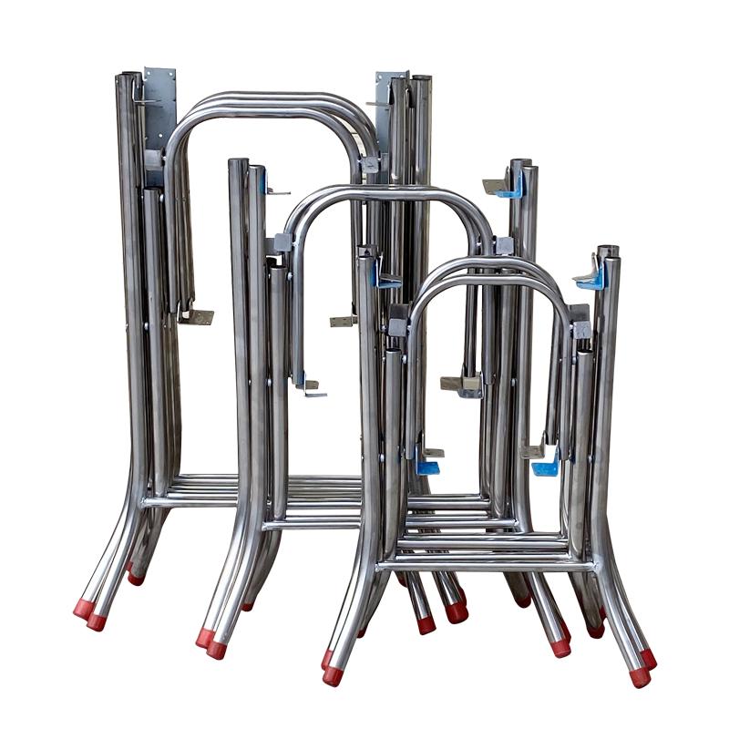 折叠加厚桌腿支架桌子脚大排档餐桌铁架子茶几腿不锈钢饭桌架支撑