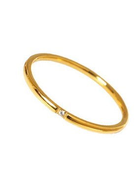 极细不掉色轻奢小众金色素圈戒指