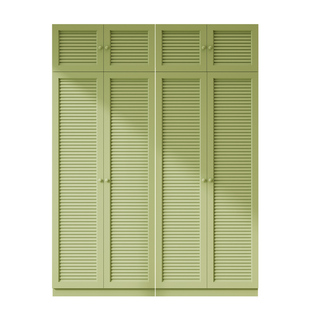 中古风钢制衣柜小户型家用卧室大容量铁皮储物柜环保儿童金属衣橱