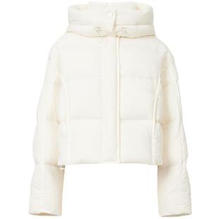 【会员专享】红袖2025冬新款女装90白鸭绒开叉连帽抽绳短款羽绒服