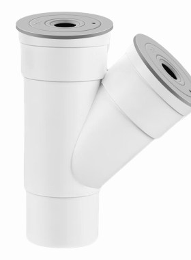 厨房50管下水三通75管道专用PVC排水管接头y型斜口三头通防臭防溢