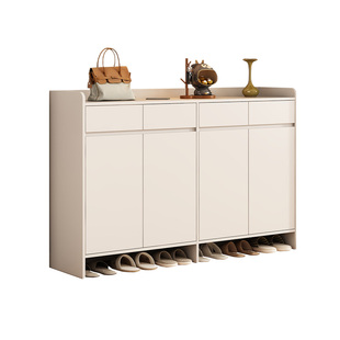 实木鞋柜家用门口室内简易收纳柜2026新款一体多层防尘入户收纳柜