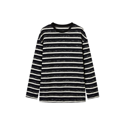 TKYSHOP宽松百搭棉感条纹T恤